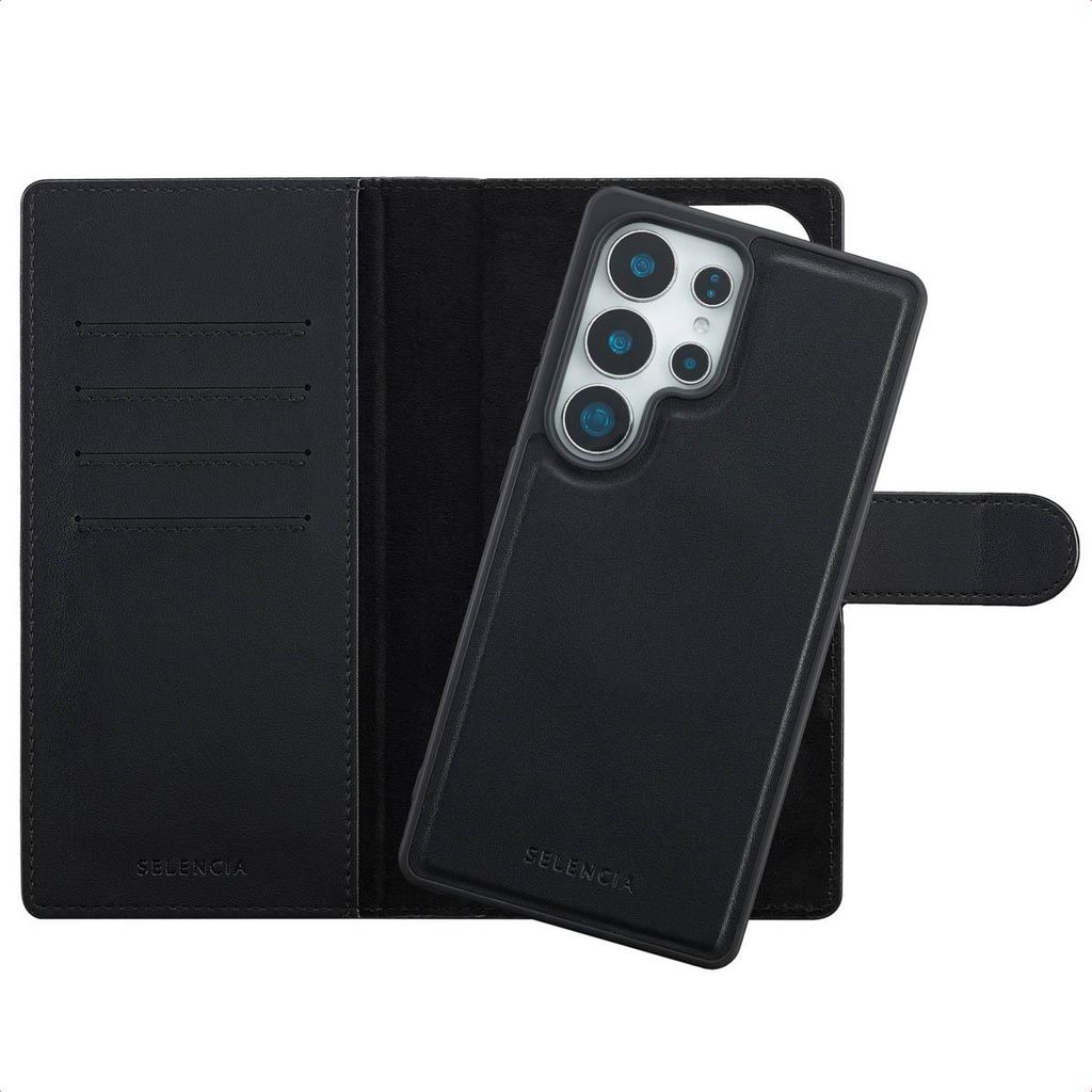 Selencia Olyn Abnehmbare Bookcase mit MagSafe Samsung Galaxy S25 Ultra - Schwarz