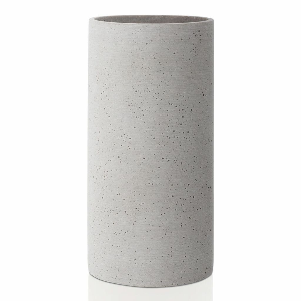 Blomus COLUNA Vase M, Dekovase, Blumenvase, Zylindervase, Polyresin, hellgrau, 24 cm, 65596