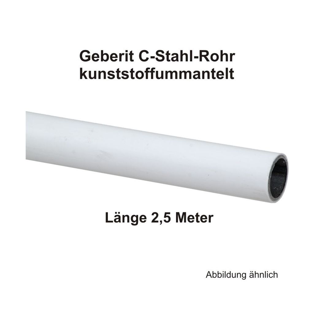 Geberit Mapress C-Stahl Systemrohr, für Hzg., Kunststoffmantel, d15 x 1,2mm, Stange mit 6m, 1 Stk.