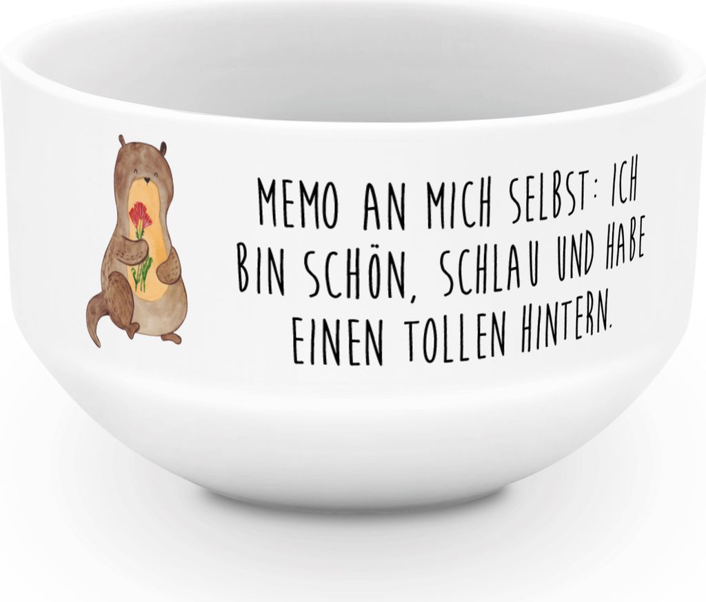 Mr. & Mrs. Panda Schüssel Otter Blumenstrauß - Weiß - Produktbild 