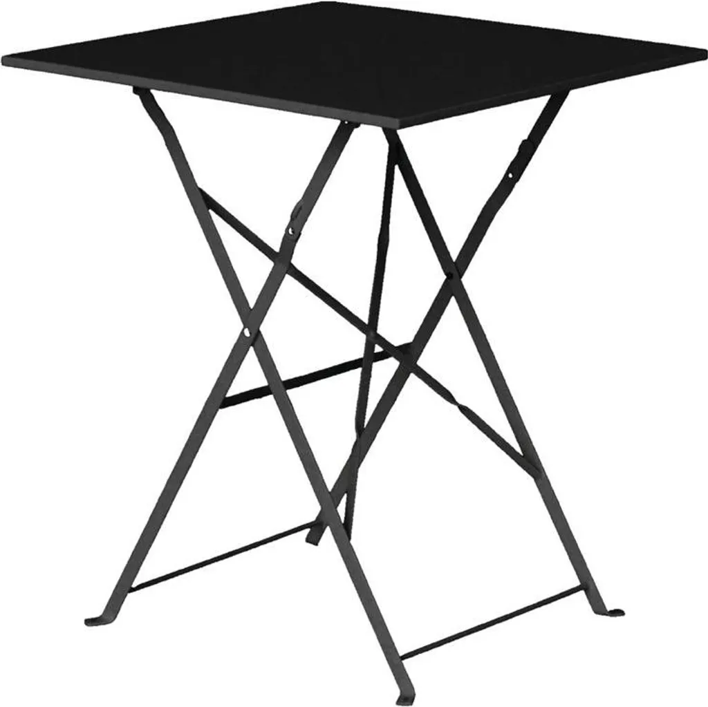 Tavolo Esterno Bolero 60cm Acciaio Nero Pieghevole - Professional