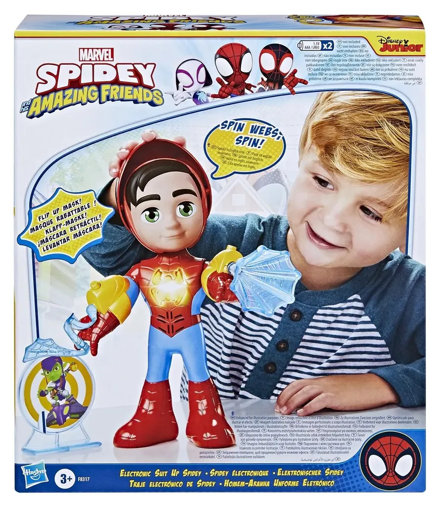 Figurine Spidey 25 cm Interactive avec Sons et Lumières Marvel F8317 Rouge - 13