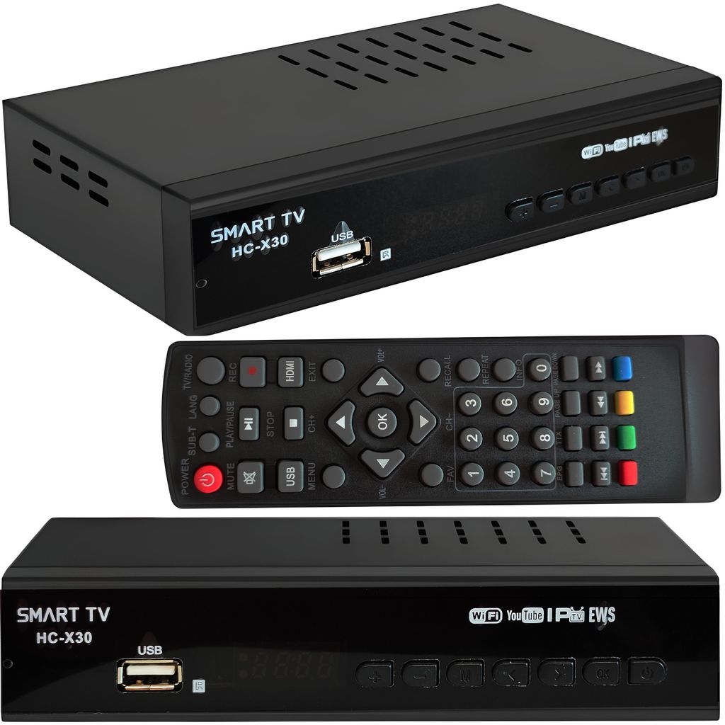 DVB-T2 Receiver Tuner Empfang Aller freien SD und HD Kabel HDMI 1.4, USB 2.0 Digital TV Kabelreceiver mit Fernbedienung Terrestrischer Schwarz Retoo