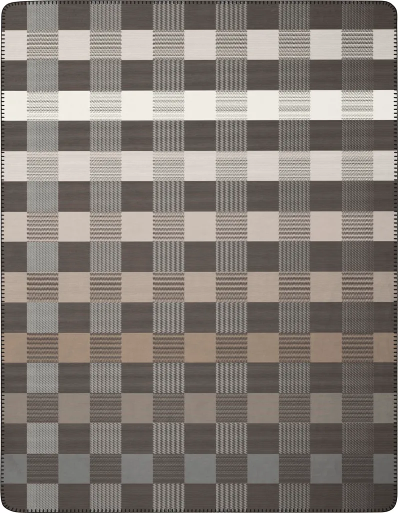 Plaid douillet à carreaux Shadow Check 150x200 pour salon et chambre
