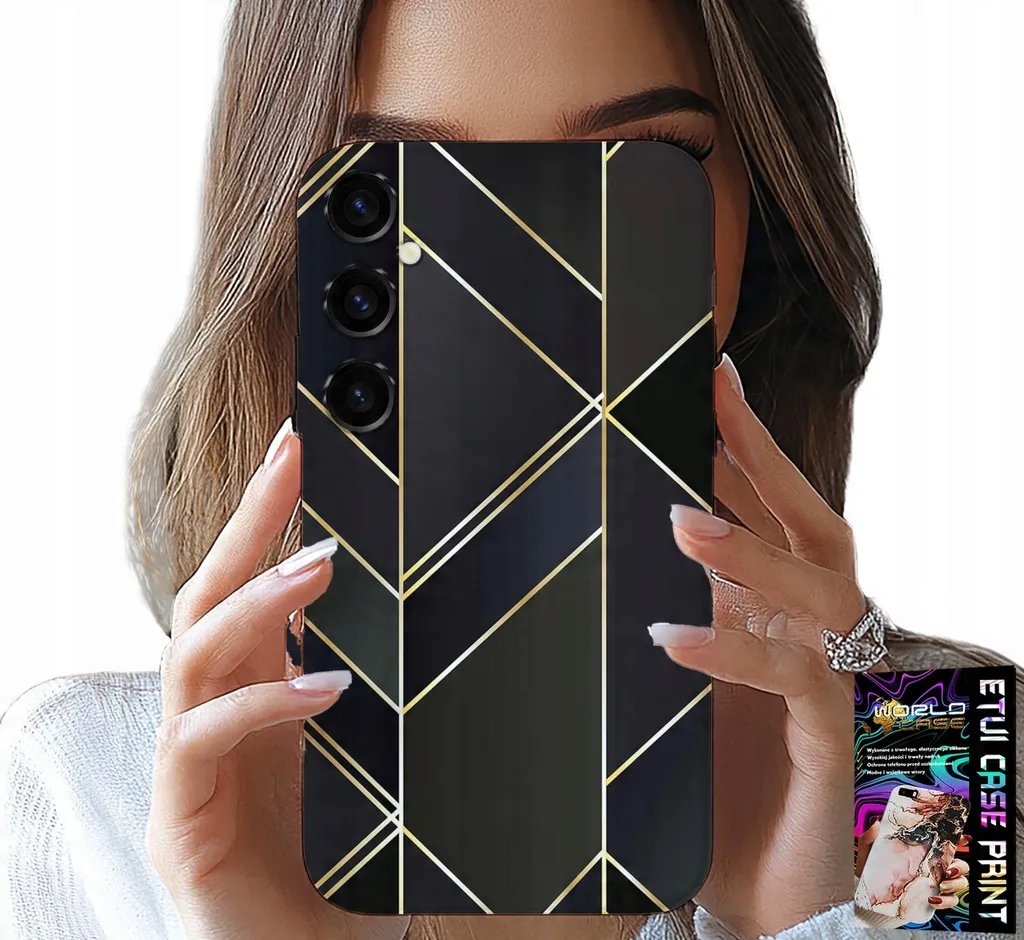 Custodia Per Samsung Galaxy A54 5G - Cornici Dorate, Design Elegante + Vetro