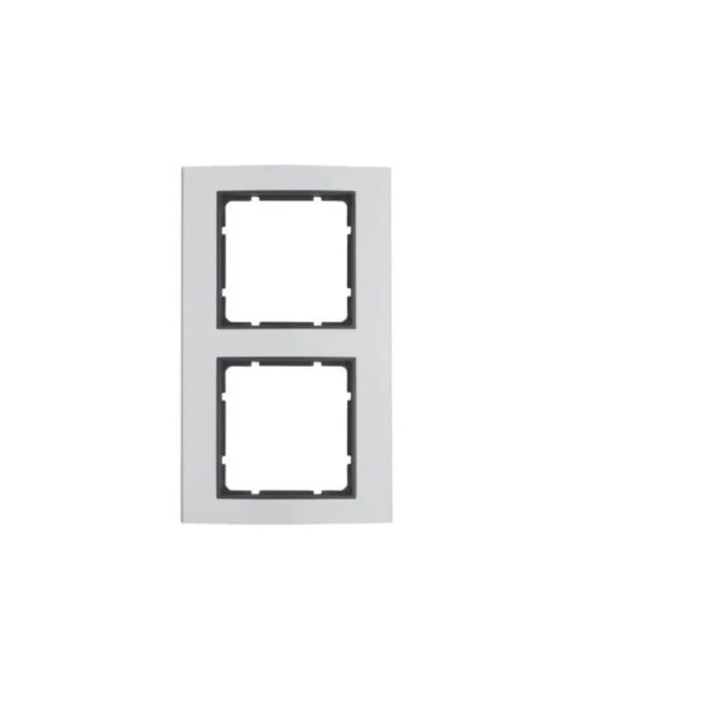 Cadre double Berker B.3 profil alu 10123004 pour finition murale parfaite