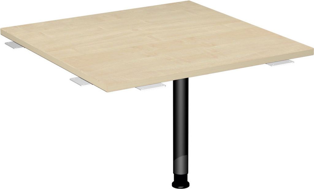 Verkettungsplatte Volleck 90° mit Stützfuß, mit Kabelführung, inkl. Verkettungsmaterial, höhenverstellbar, 800x800x680-800, Ahorn/Anthrazit