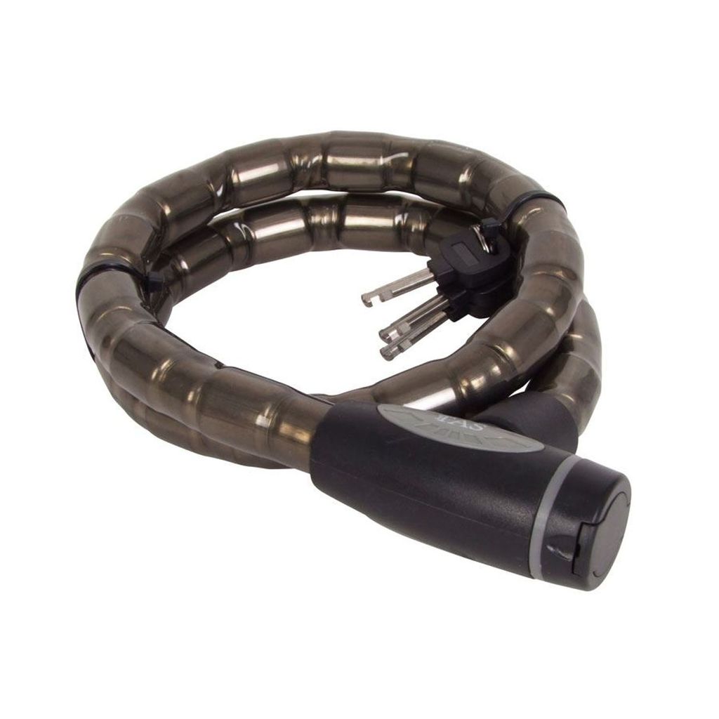 BURI Panzergliederschloss 100cm Fahrradschloss Zylinderschloss Motorradschloss