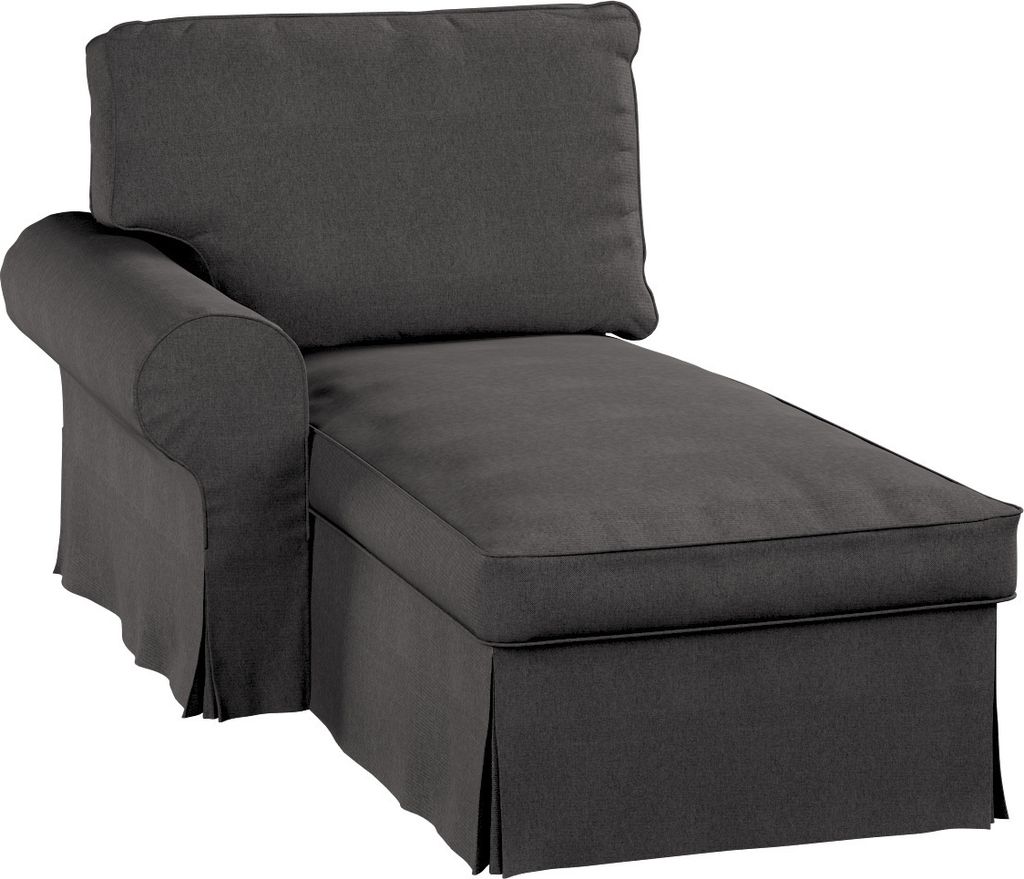 Dekoria Bezug für Ektorp Récamiere links, dunkelgrau, Ektorp Bezug für Récamiere links