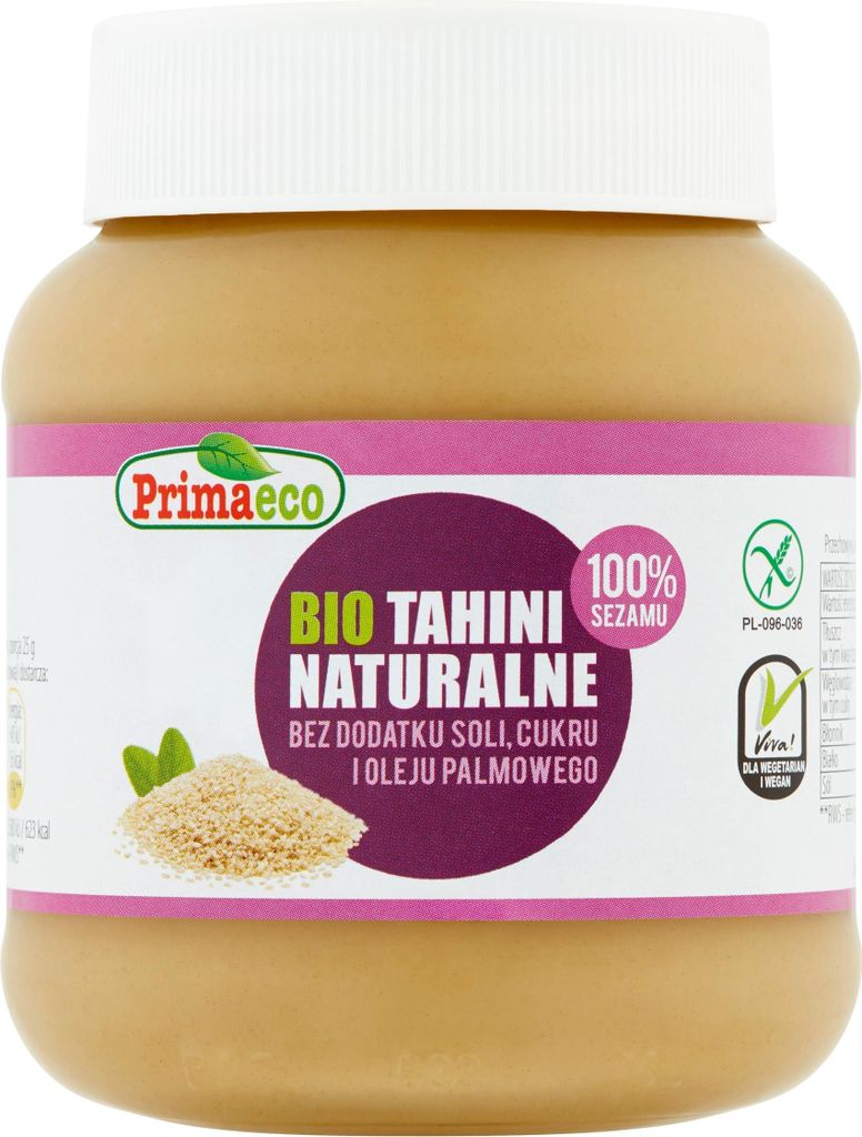 Natürliches Tahini 100% Sesam, , glutenfrei, 350 g, Primavika
