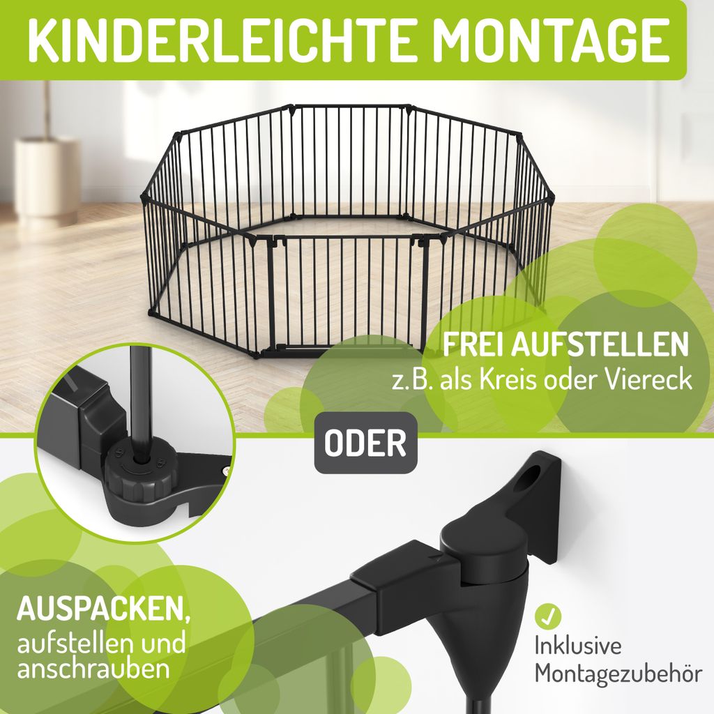 BOMI® Kinderschutzgitter Milo in Schwarz bis 525 cm | 90° Produktbild 3
