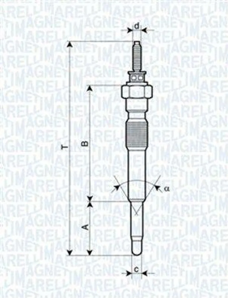 MAGNETI MARELLI 062900068304 Candela di preriscaldamento OE GJ117TO compatibile con 4 Runner, Land Cruiser, Picnic