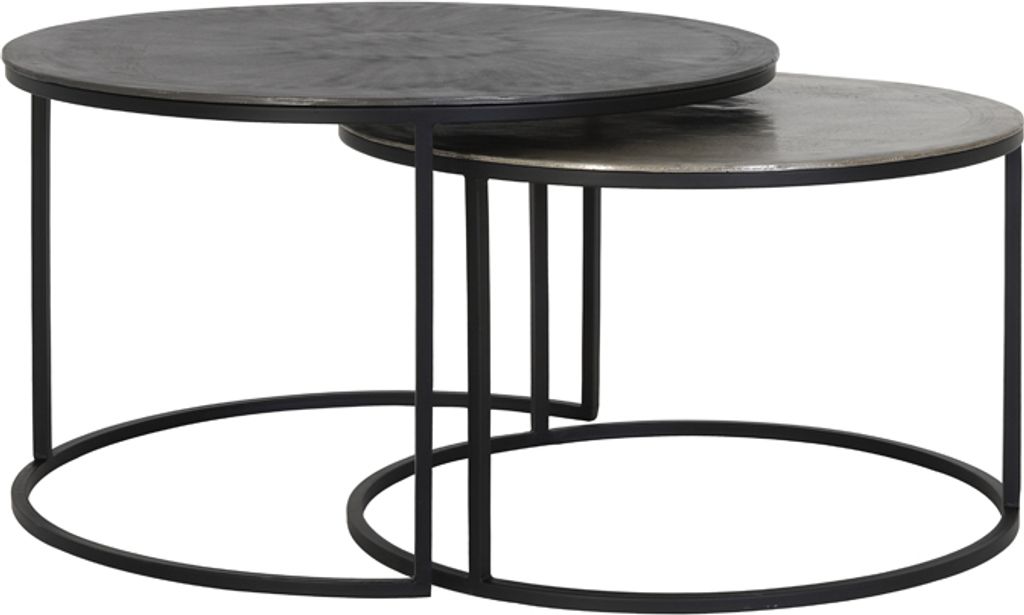 Light & Living - Couchtisch TALCA - Ø75x45cm - Silber - 2er-Set