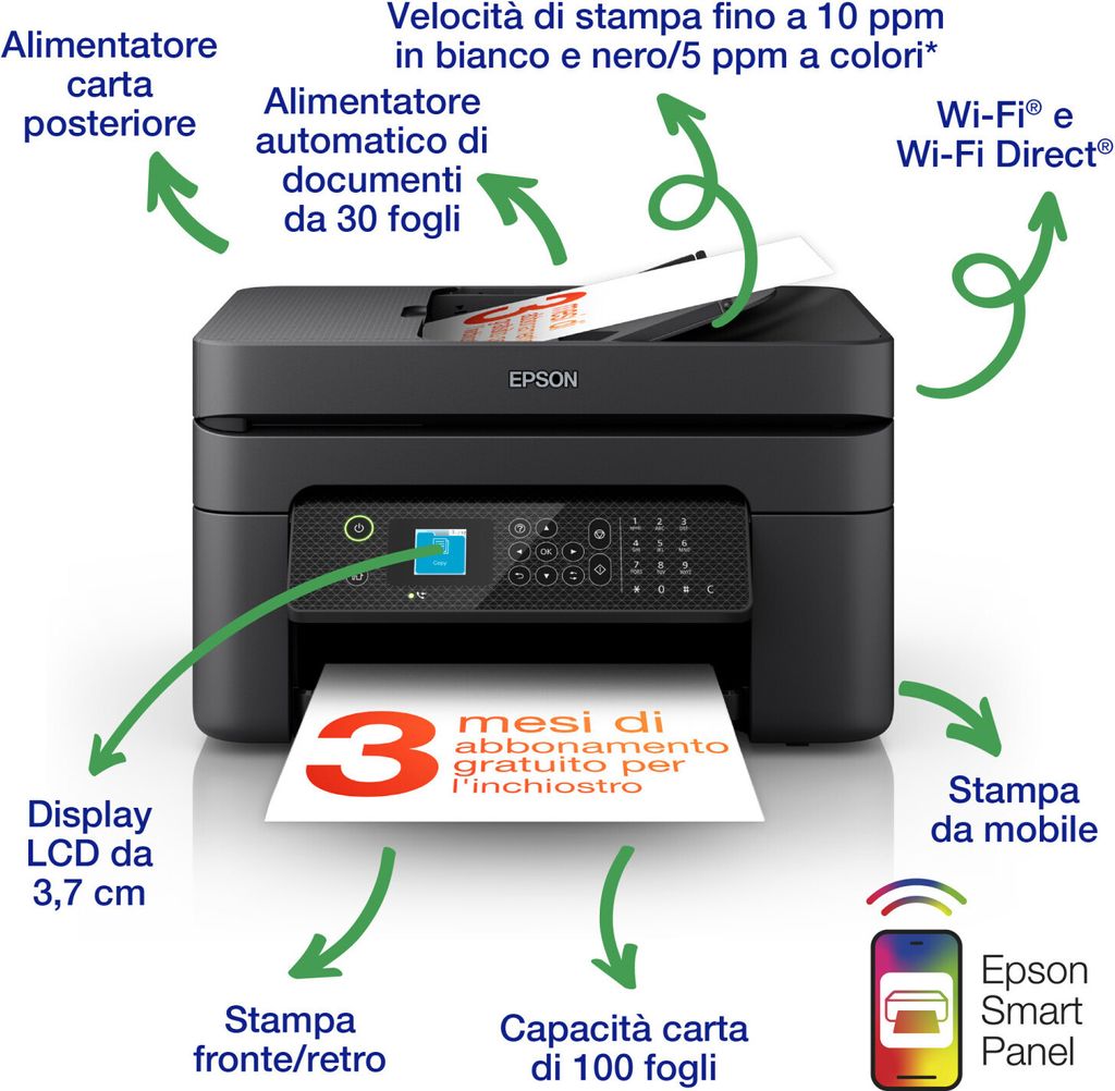 Epson WorkForce WF-2930DWF, Tintenstrahl, Farbdruck, 5760 x Produktbild 26