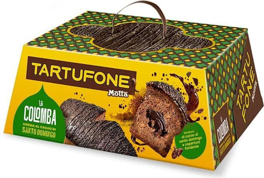 Motta Colomba Tartufone Cacao Santo Domingo Typisches Dessert der Ostertradition Osterkuchen mit Kakaocreme und umhüllt von Dunkler Schokolade 700g