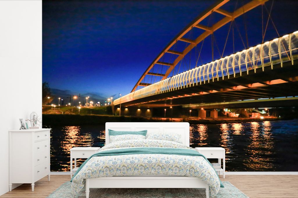 MuchoWow Fototapete für Wohnzimmer oder Schlafzimmer Wandtapete Vinyl Motivtapete Wasser - Utrecht - Brücke - 330x220 cm - Fototapeten