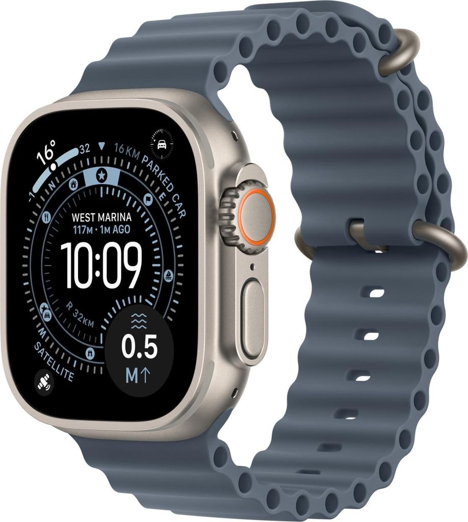 49mm Anchor Blue Ocean Band - Natural Titanium Finish Produktbild 