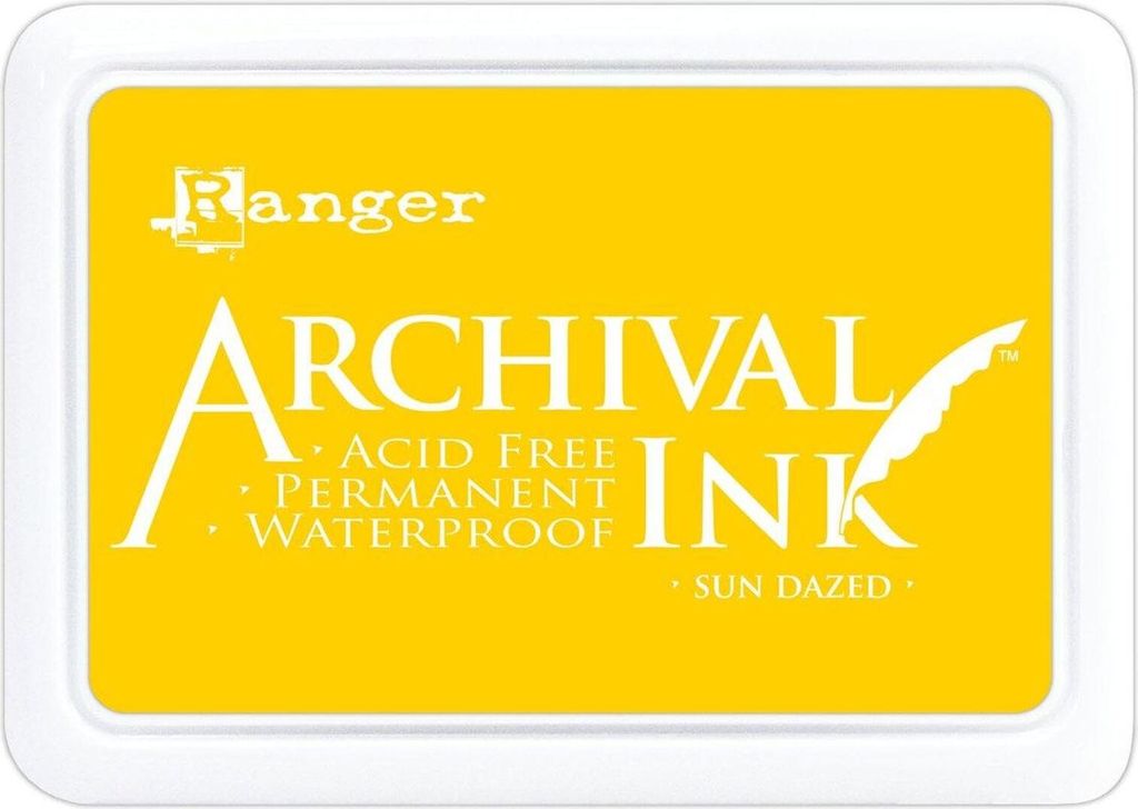 Ranger Archival Ink Stempelkissen - Feinkontur/Wasserfest Sun Dazed / Sonnen Gelb
