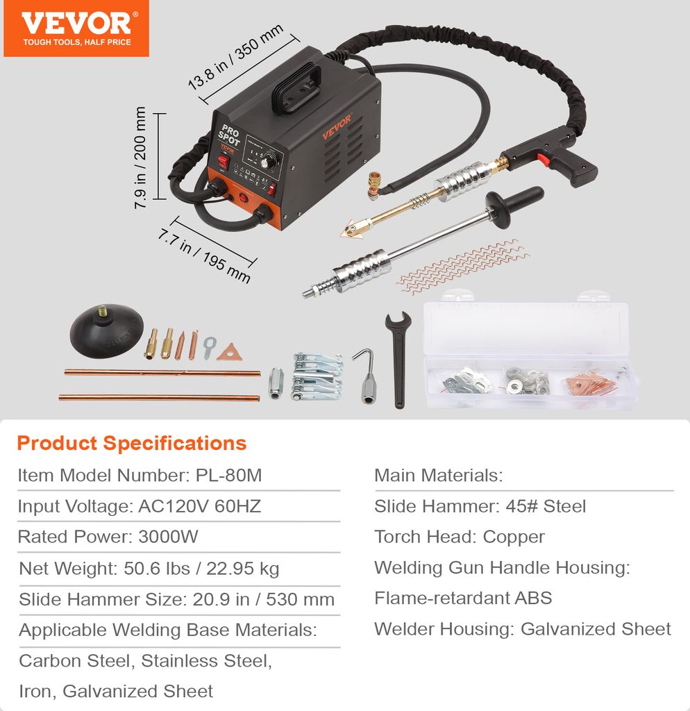 VEVOR Punktschweißgerät Ausbeulspotter 3kW Produktbild 7