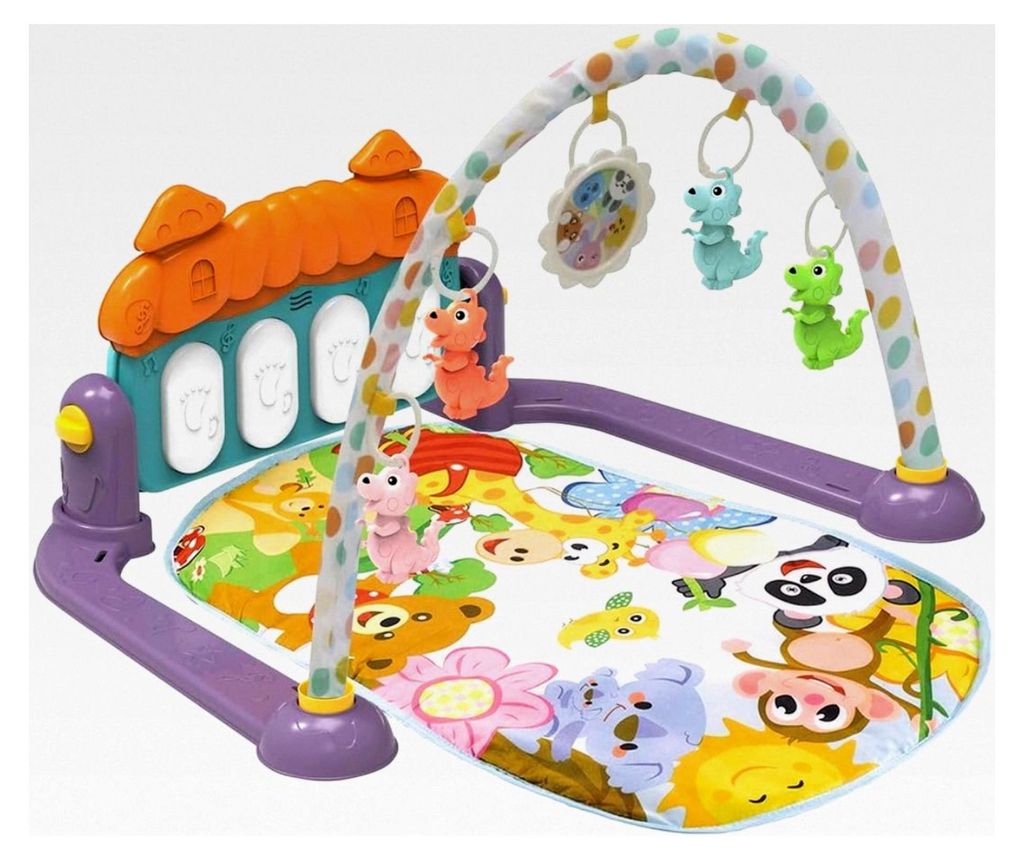 Spielbogen Zoo Party mit Krabbeldecke und Hängespielzeug, Farbe: lila