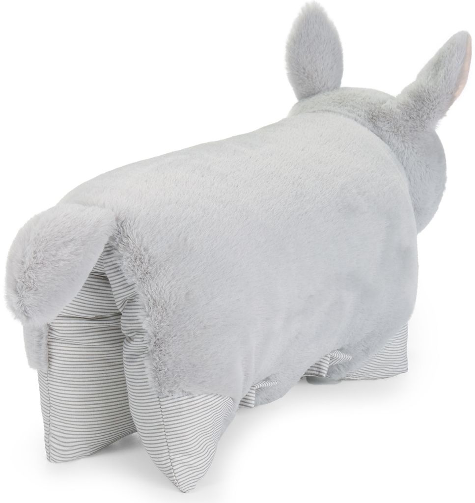 Brubaker Cuscino peluche Coniglio - 40 x 30 cm Cuscino a Forma di Animale Decorativo Apribile per Bambini - Grigio