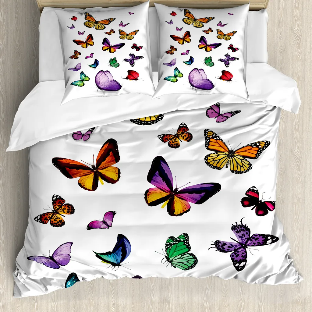 Offerta Set Copripiumino Butterfly ABAKUHAUS 155x220 Antiacaro