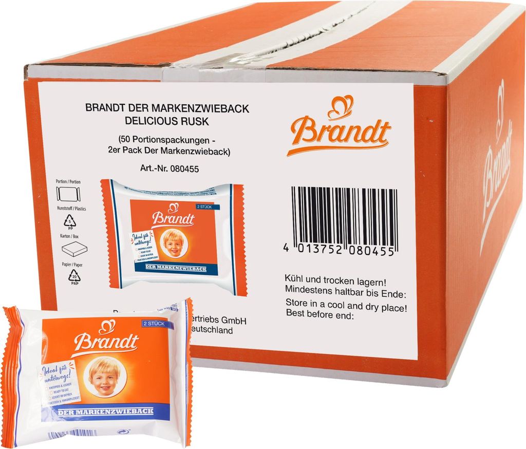 Brandt Markenzwieback Gebäck 50x 2 St. Produktbild 