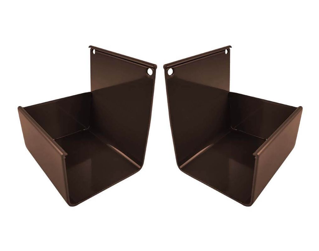 Renoplast RK65 Aluminium Rinnenböden Rinnenenden Links + Rechts, Braun, Dachrinnen Regenrinne Dachentwässerung Blechkantprofile, Gartenhaus Car...
