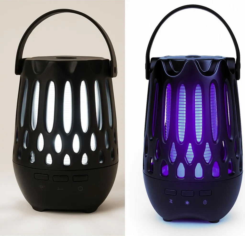Lot de 2 Pièges à Lumière UV pour Insectes Électronique avec Batterie Noir