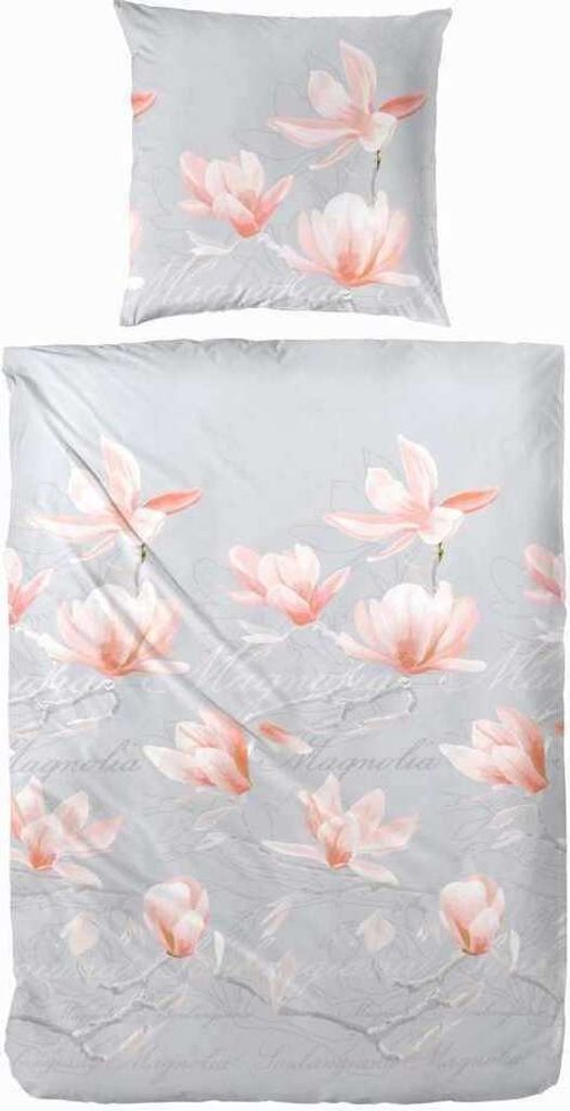 Hahn Satin Bettwäsche Baumwoll Blumen Weiß Braun Rosa 100% Baumwolle Reißverschluss Bettbezug Kissenbezug Bettgarnitur Bettzeug 135x200 cm