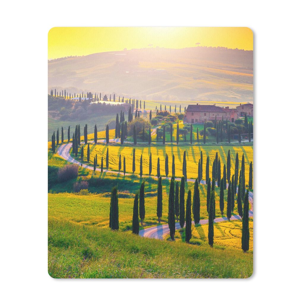 MuchoWow Mauspad Mousepad Gras - Sonne - Hügel - Landschaft 19x23 cm - Mousepads - Maus Mat - Pad - Mausunterlage - Mauspads - Spielen