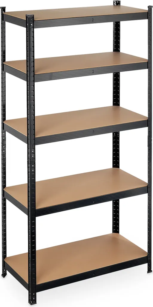 Relaxdays Étagère Charges Lourdes 180x90x45 Noire - Rayonnage Métal Robuste