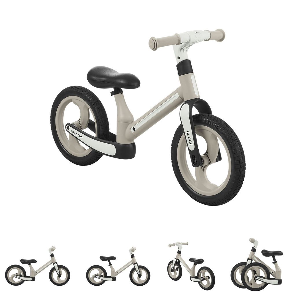 Kikkaboo Laufrad Blace 12 Zoll, Sitz einstellbar, Federung Vorderräder, faltbar beige