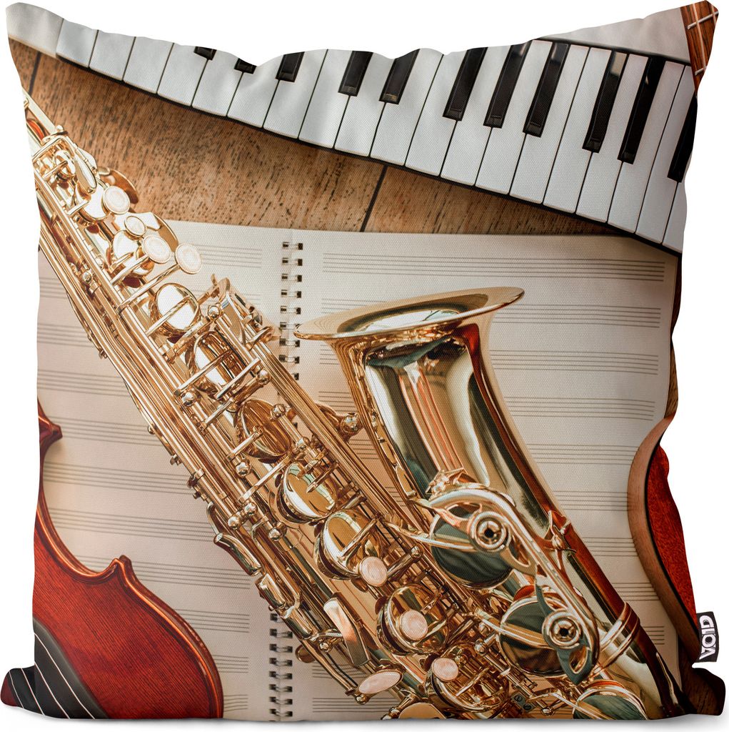VOID Geige Saxophon Gitarre Kissenbezug Kissenhülle Sofakissen Kissen Deko Outdoor-Kissen Dekokissen
