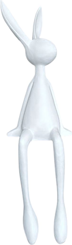 Sitzende Kaninchenfigur, langbeiniger Hase, Harzstatue, Tierskulptur, Heimbüro, Bücherregal, Schreibtisch, Osterdekoration, Ornament
