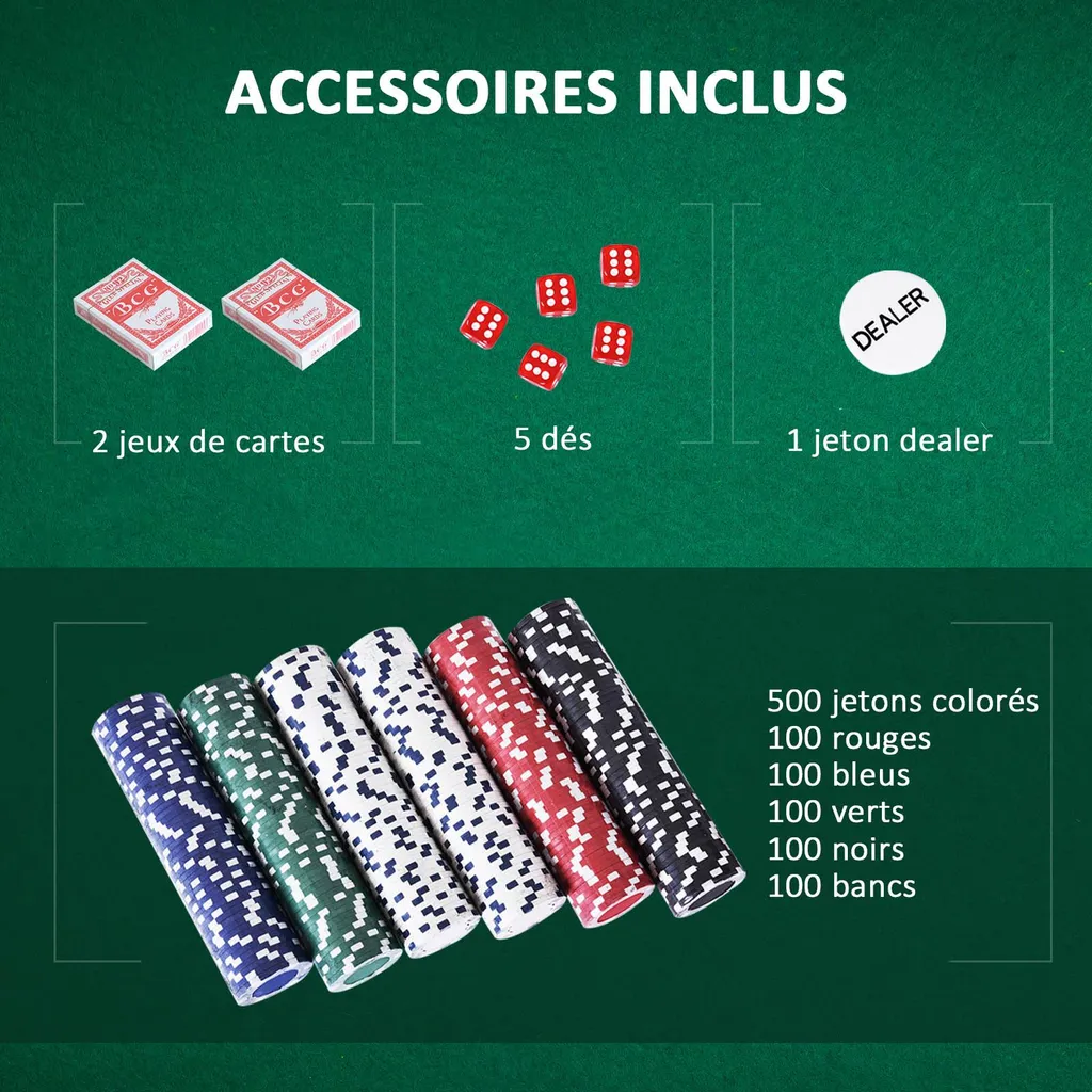 Coffret Poker 500 Jetons avec Mallette Alu Verrouillable et 2 Jeux