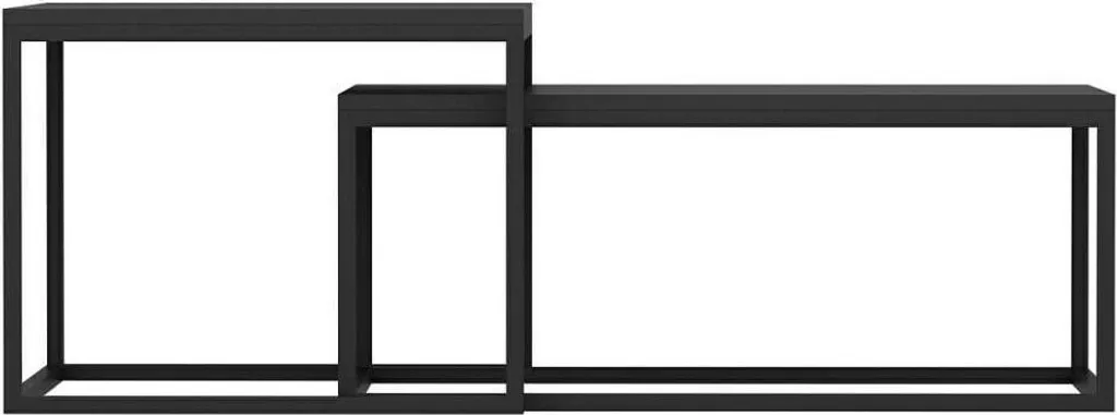 Table basse noire Liro 72 cm : meuble compact pour petits salons - 4