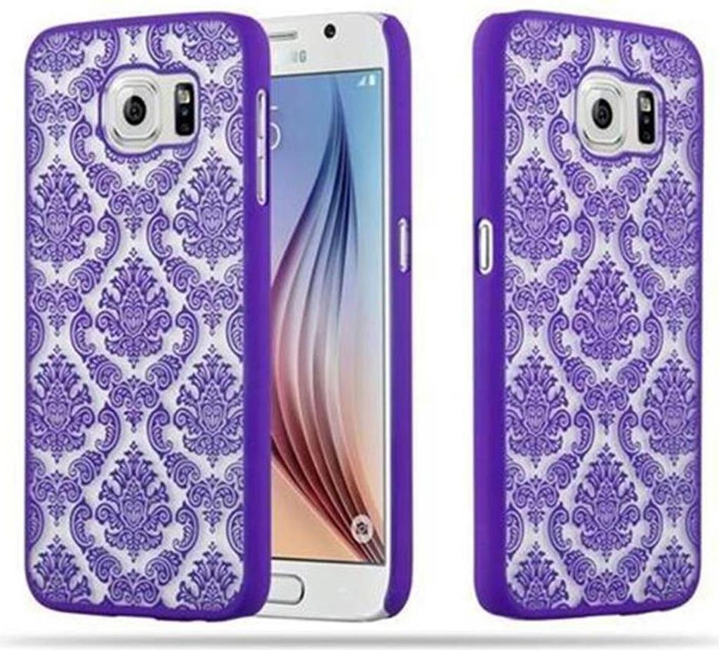 Cadorabo Hülle für Samsung Galaxy S6 Schutz Hülle in Lila Hard Case Schutzhülle Blumen Etui Handyhülle