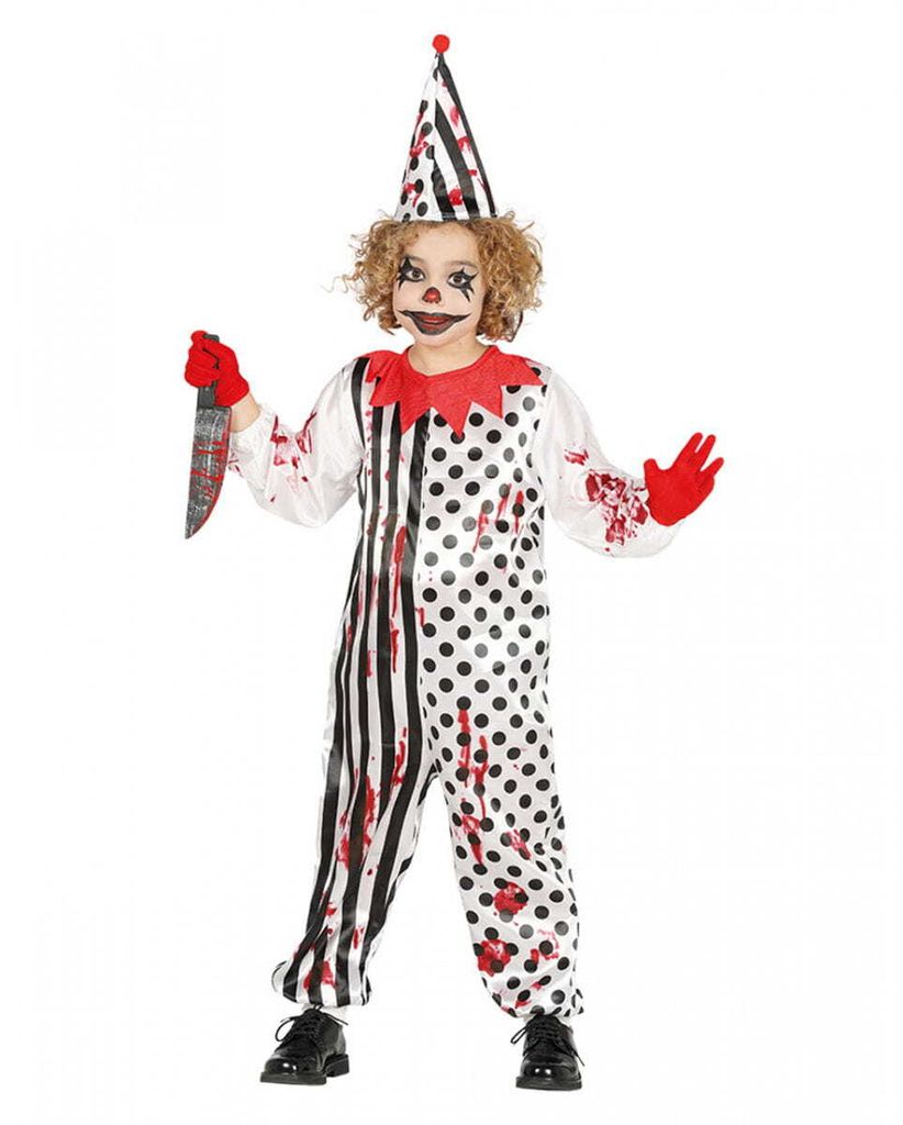 Horror-Clown Kostüm für Kinder Größe: M