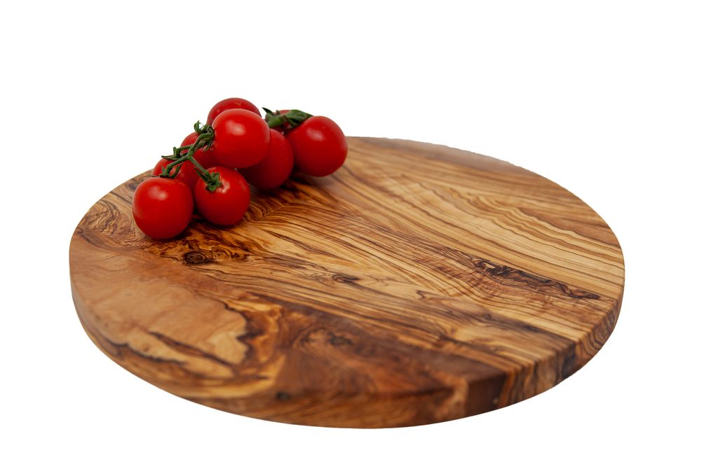 Olivenholz Pizzabrett Rund ca. 29 cm