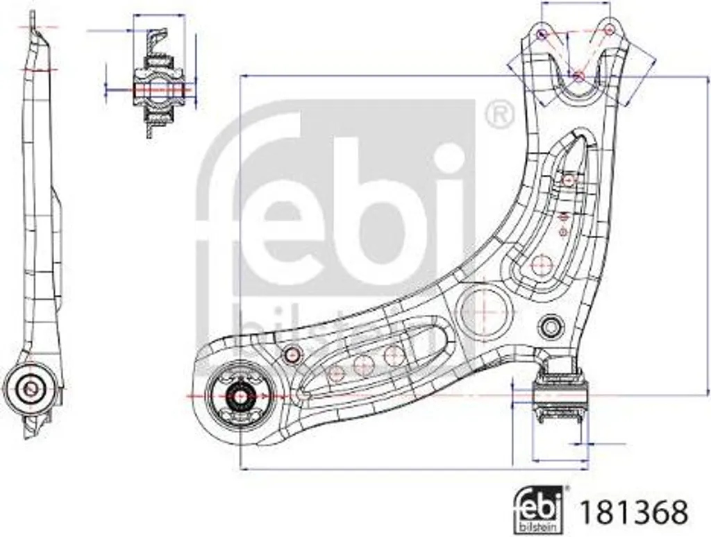 Bras de suspension FEBI 181368 pour Golf VII - OE 5QM407151 Qualité Pro