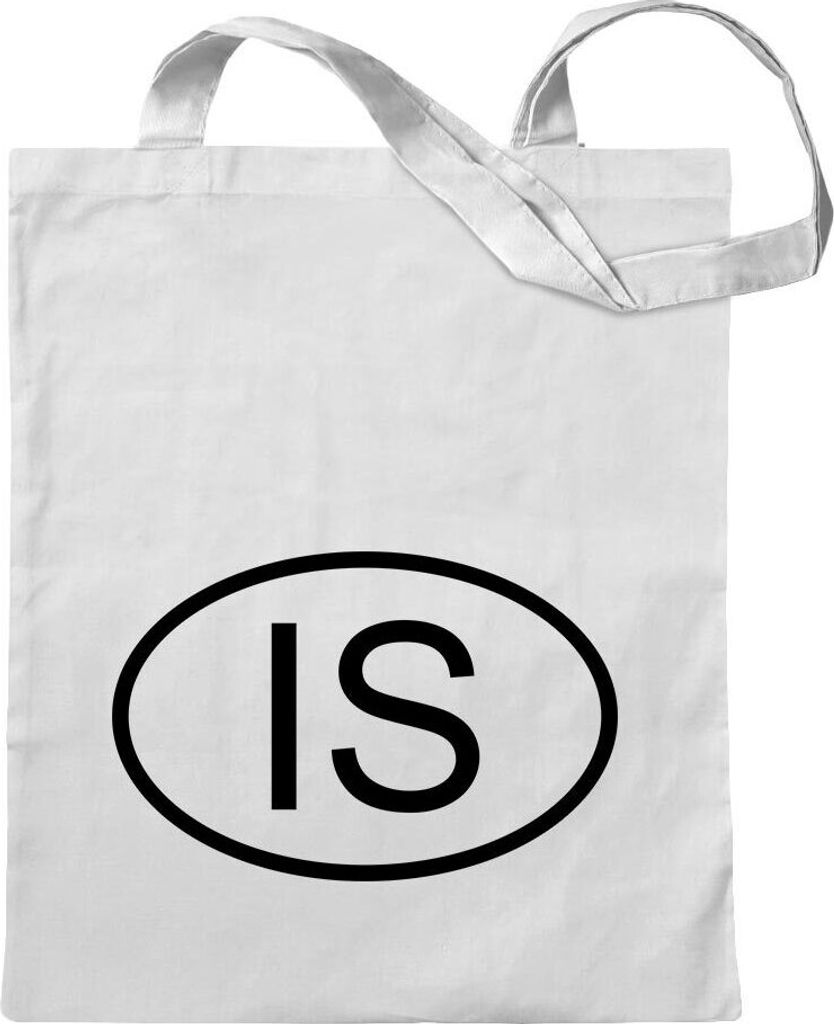 Kiwistar - Baumwolltasche - weiss - Island is - Tragetasche Stoffbeutel Umhängetasche Langer Henkel