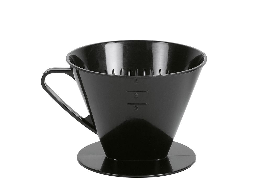 Kaffeehandfilter 1x4 mit 2 Lchern schwarz Produktbild 