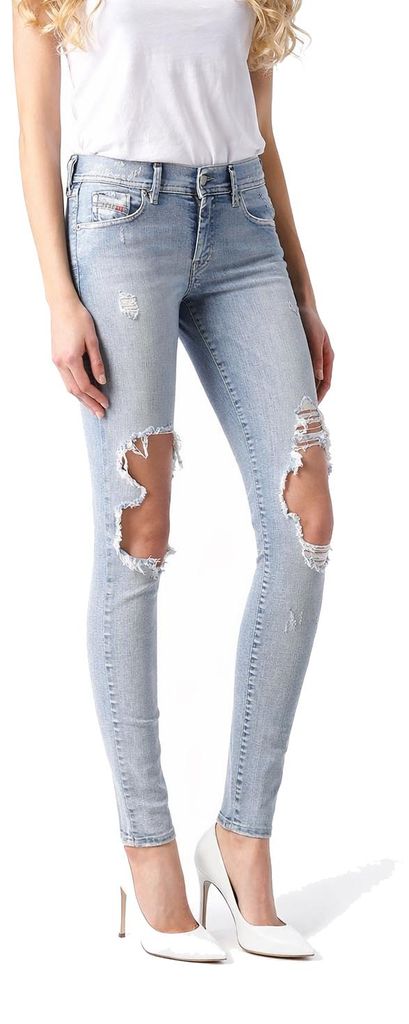 Diesel Francy 0673G Stretch Damen Jeans Hose Relaxed Skinny