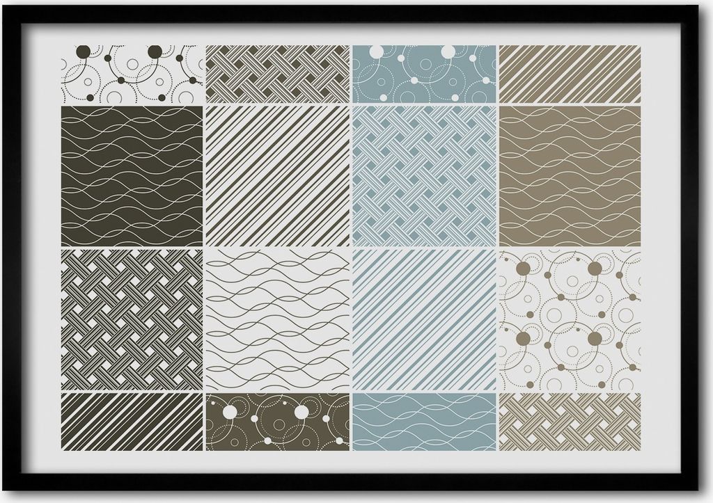 Bild - Bilderrahmen - 100 cm x 70 cm - MDF - Rahmen - Foto - Wandkunst geometrische Muster