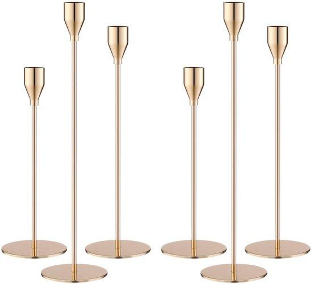 Portacandele in metallo, 3 pezzi, 33/29/23 cm, decorazione Immagine del prodotto 