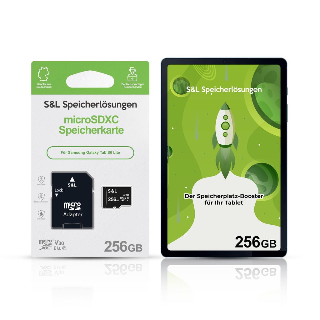 microSD Speicherkarte S&L für Samsung Galaxy Tab S6 Lite - Speicherkapazität: 256 GB