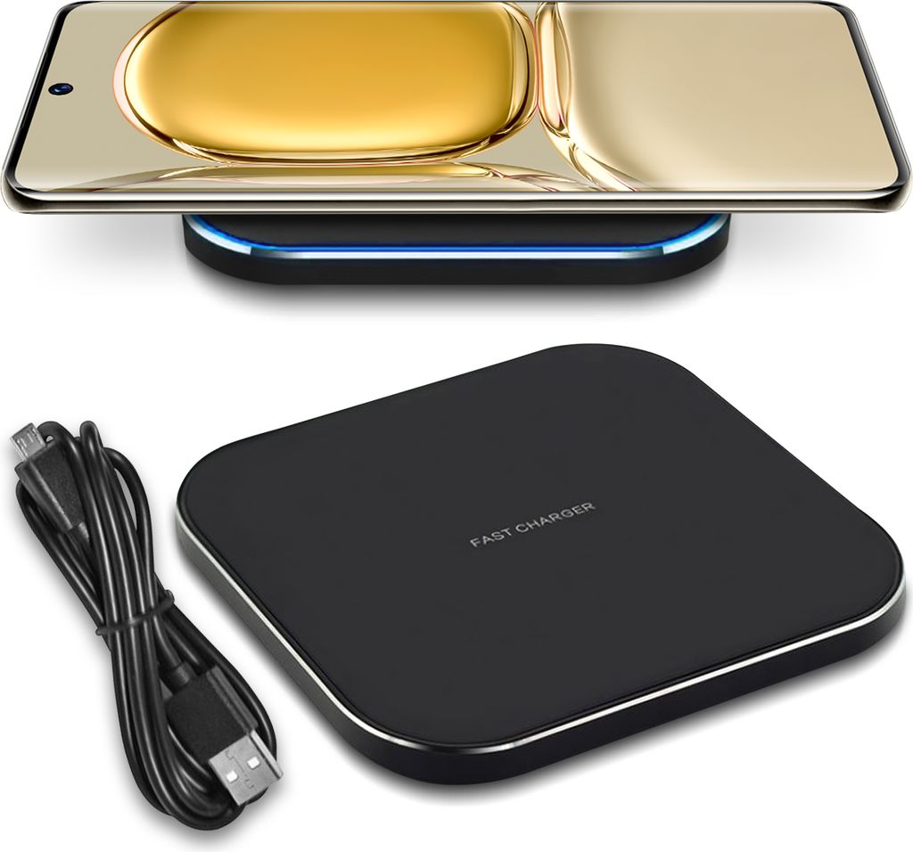 QI Wireless Induktiv Ladegerät für Huawei P50 Pro Plus Kabellose Charger Ladestation