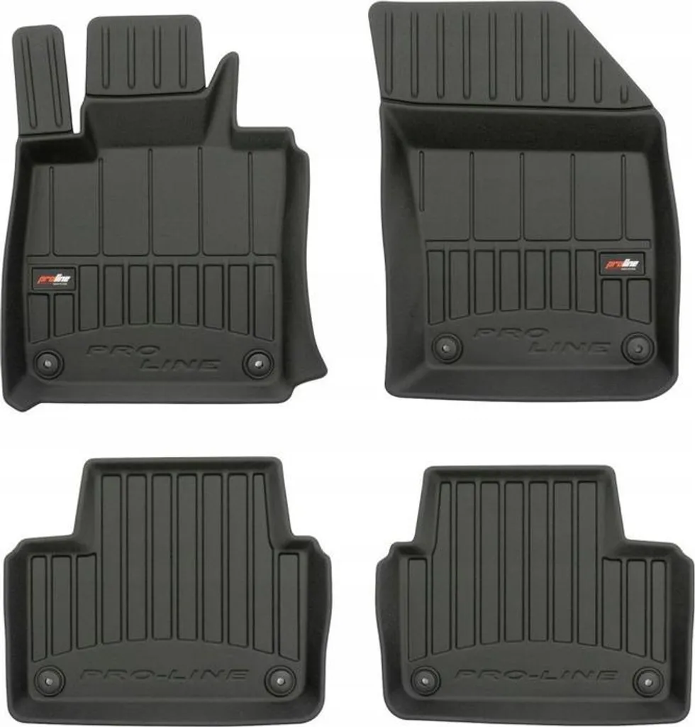 Tappetini Auto In Gomma OMAC 3D Per Volvo V60 II (2018-2023), Antiscivolo, Nero, Set Completo