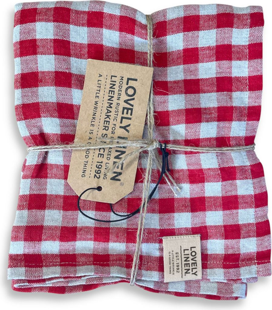 Lovely Linen Linen Misty Tischläufer Leinen square real red 47x150cm (1 Stück)
